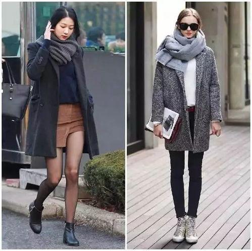 深灰色围巾搭配图片,深灰围巾映衬下的时尚风采